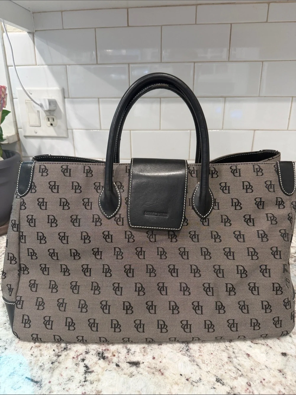 Dooney & Bourke Brown and Black Signature Duffel Bag